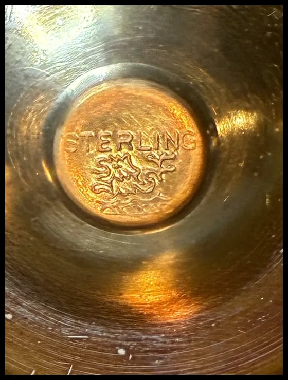 Pair of Vintage Sterling Silver Golblets - Glasses - 7