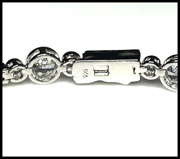 Estate Fancy Link CZ Tennis Bracelet - 5