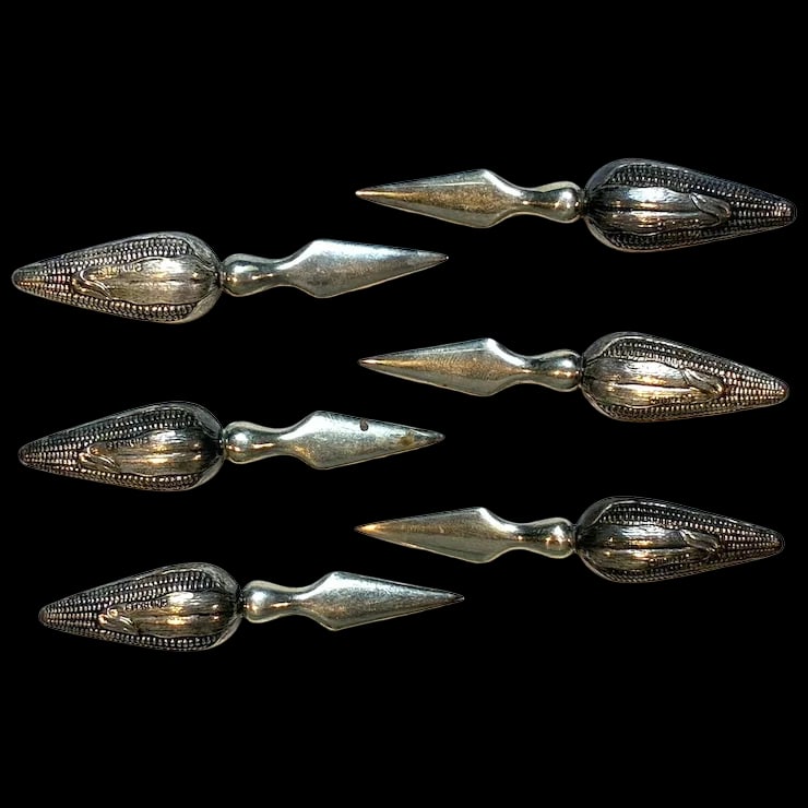 Vintage Sterling Silver Corn Cobb Holder Sets (1 of 6)