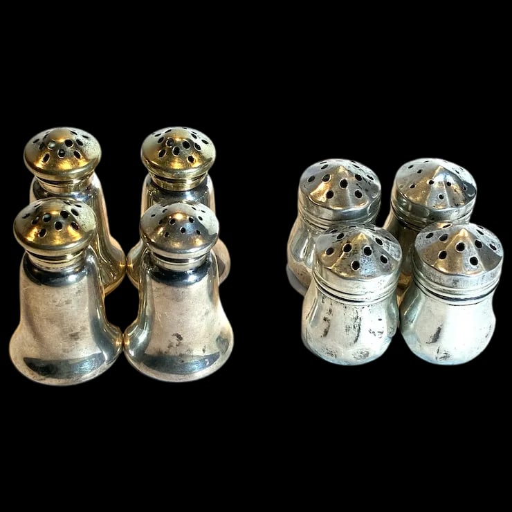 Lot of Vintage Sterling Silver Salt and Pepper Table Shakers (1 of 9)