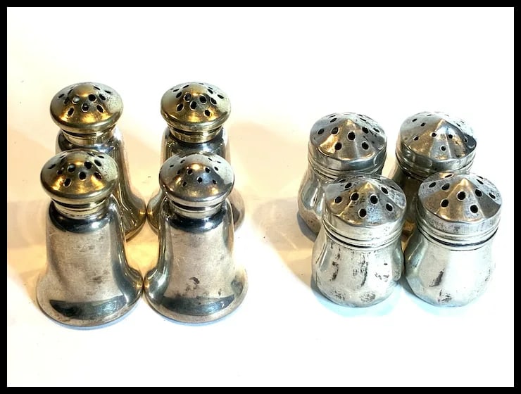 Lot of Vintage Sterling Silver Salt and Pepper Table Shakers - 2