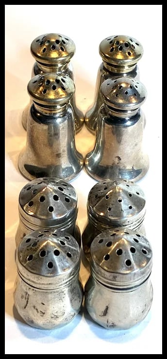 Lot of Vintage Sterling Silver Salt and Pepper Table Shakers - 3