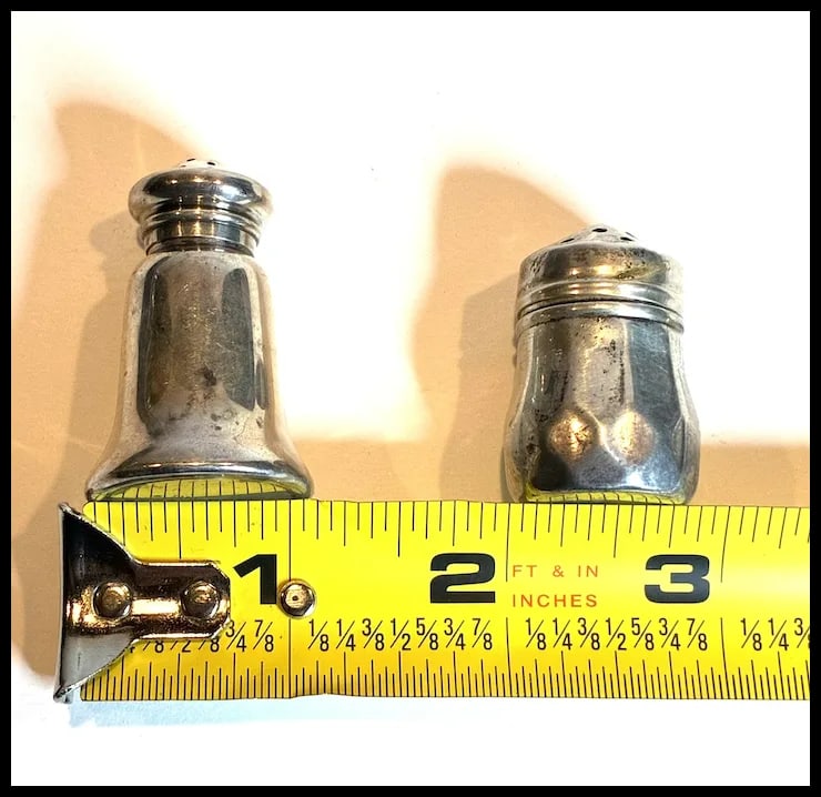 Lot of Vintage Sterling Silver Salt and Pepper Table Shakers - 8