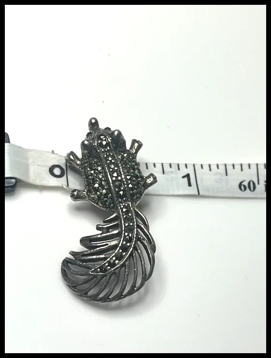Vintage Sterling Silver and Marcasite Squirrel Brooch/ Pin - 7