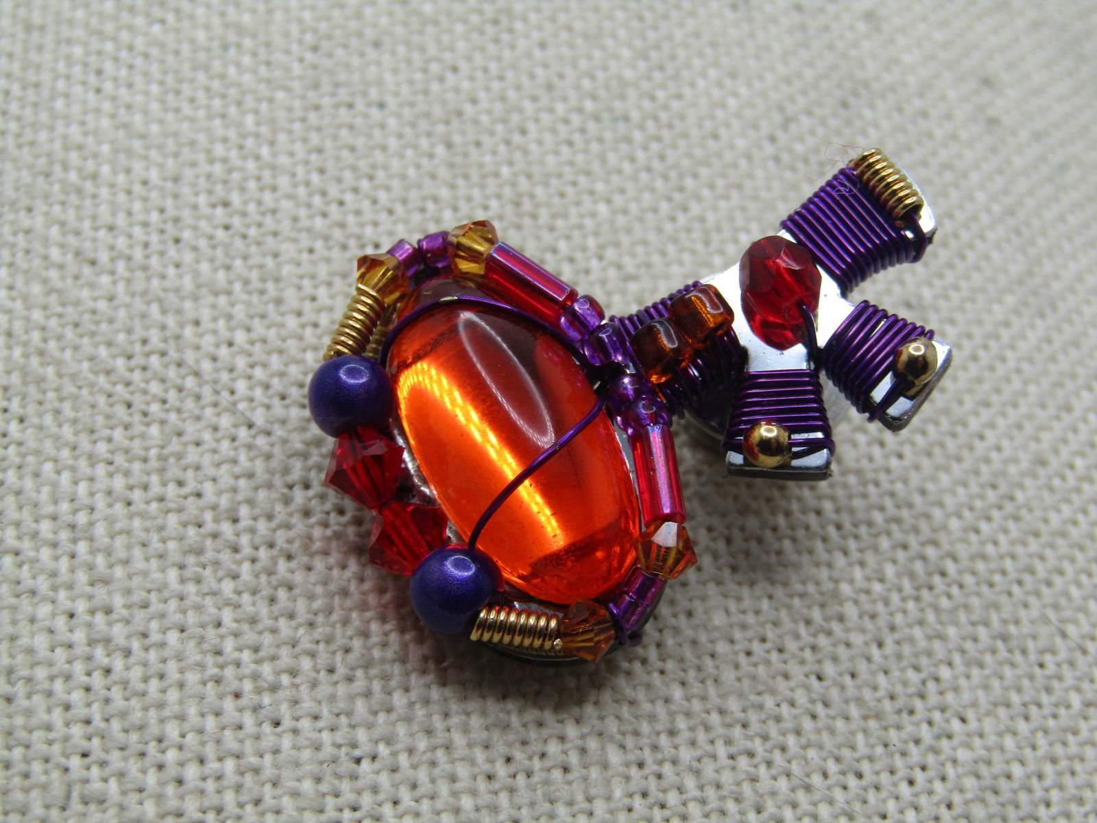 Liztech Mod Key Tack Pin, Orange/Purple/Red - 2