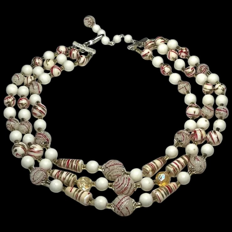 Vintage Japan Three Strand Necklace (1 of 6)
