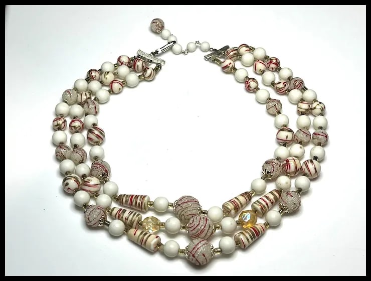 Vintage Japan Three Strand Necklace - 2