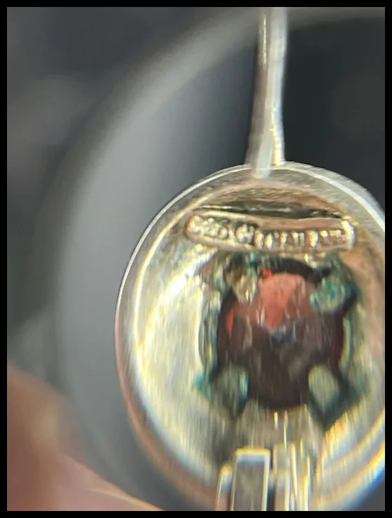 Vintage Sterling Silver and Garnet Drop Earrings - 5