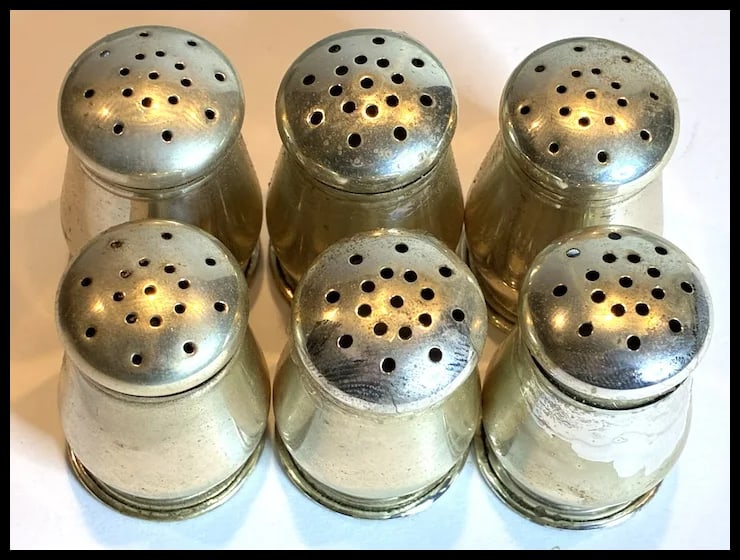 Vintage TWR Sterling Silver Mini Salt and Pepper Shakers in Original Presentation Box - 3