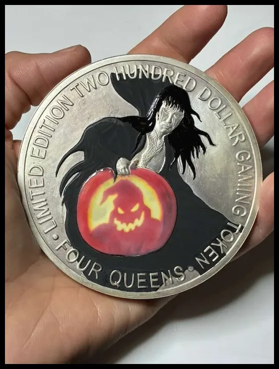 Estate Four Queens Halloween Limited Edition Two Hundred Dollar .999 Fine Silver Gaming Token - 2