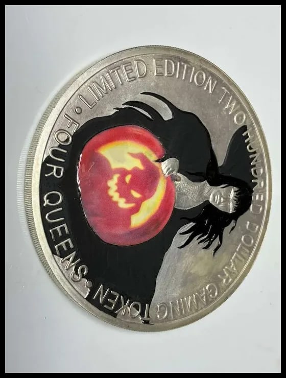 Estate Four Queens Halloween Limited Edition Two Hundred Dollar .999 Fine Silver Gaming Token - 5