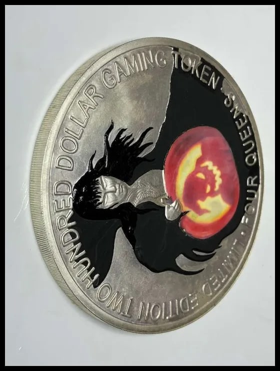 Estate Four Queens Halloween Limited Edition Two Hundred Dollar .999 Fine Silver Gaming Token - 7
