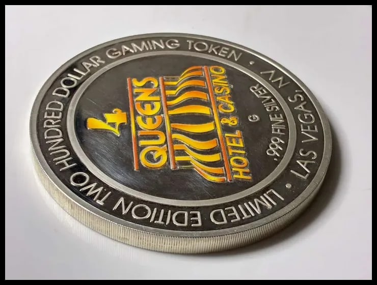 Estate Four Queens Halloween Limited Edition Two Hundred Dollar .999 Fine Silver Gaming Token - 9