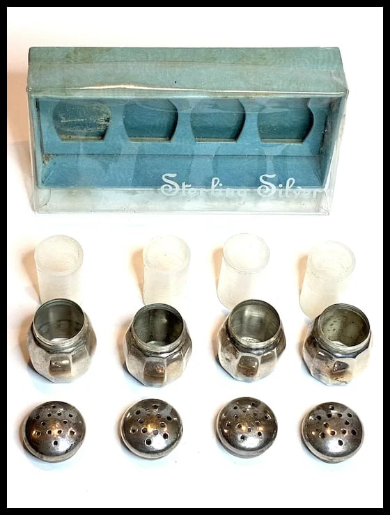 Vintage Reed & Barton Sterling Silver Mini Salt & Pepper Shakers - 3