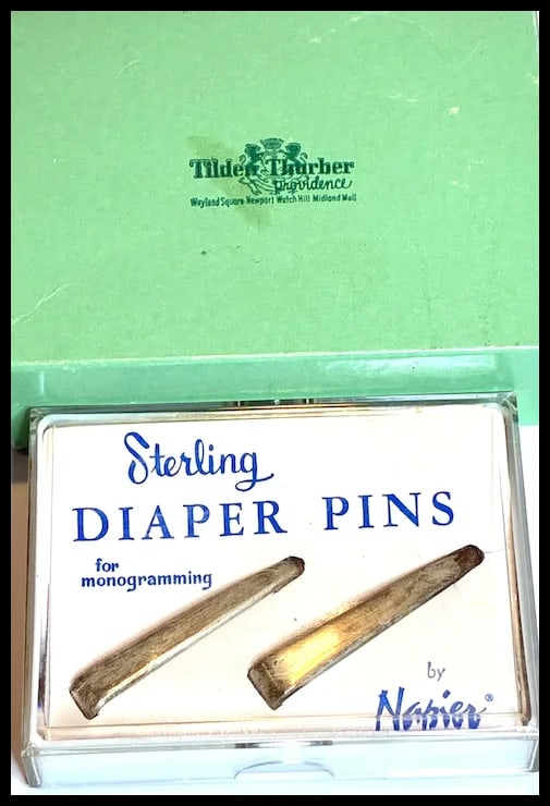 Vintage Napier Sterling Diaper Pins for Baby in Original Box - 2