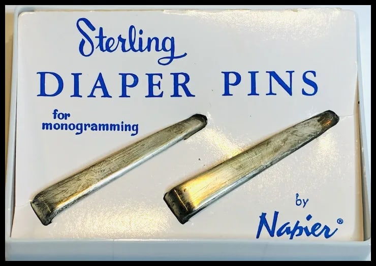 Vintage Napier Sterling Diaper Pins for Baby in Original Box - 3
