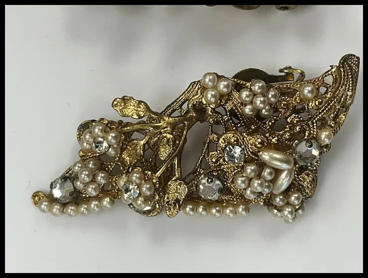 Vintage Multi Strand Bracelet and Statement Earring Set - 8