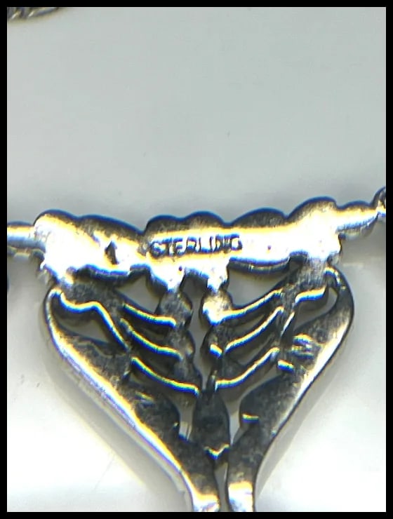 Vintage Art Deco Sterling Silver Marcasite Fancy Link Necklace - 8