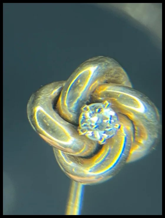 Vintage 10k Gold and Diamond Eternity Stickpin - 5