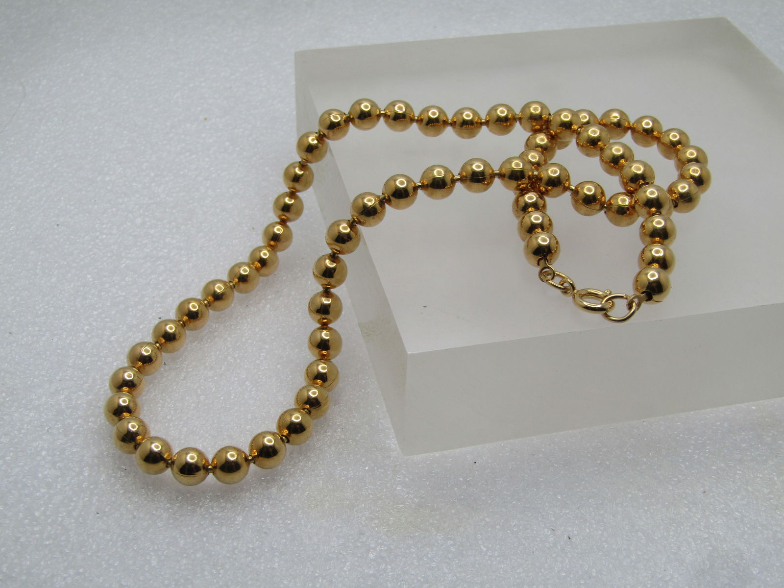 Vintage 14kt G.F. 6mm Beaded Necklace, 18", 1970's-1980's - 6