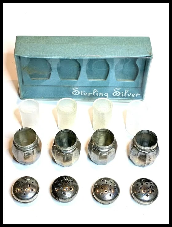 Vintage Reed & Barton Sterling Silver Mini Salt & Pepper Shakers - 3