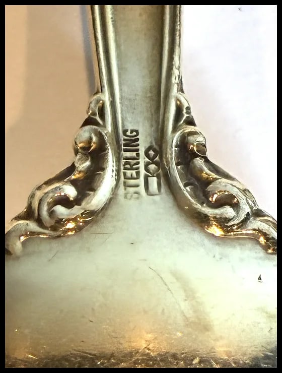 Vintage Ornate Victorian Sterling Silver Gold Washed Fork, Spoons and Knives - 8