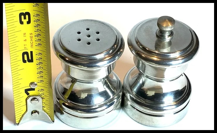 Vintage Raimond Pewter Salt Shaker and Pepper Grinder Made in ITALY - 6