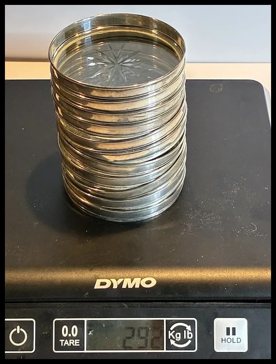 Mid Century Modernist Set of 11 Sterling Silver Rimmed Cut Glass Coasters - 9