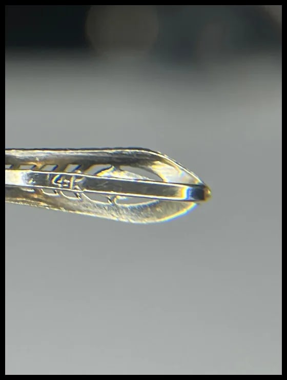 Antique 14k Gold Two Tone Blue Stone Seedpearl Pendant - 7