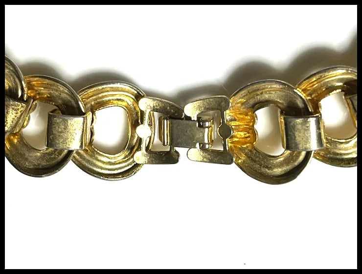 Vintage Heavy/ Oversized Gold Plated Statement Necklace - 5