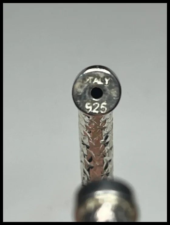 Estate Diamond Pattern Sterling Silver MILOR Italy Bangle Bracelet - 7