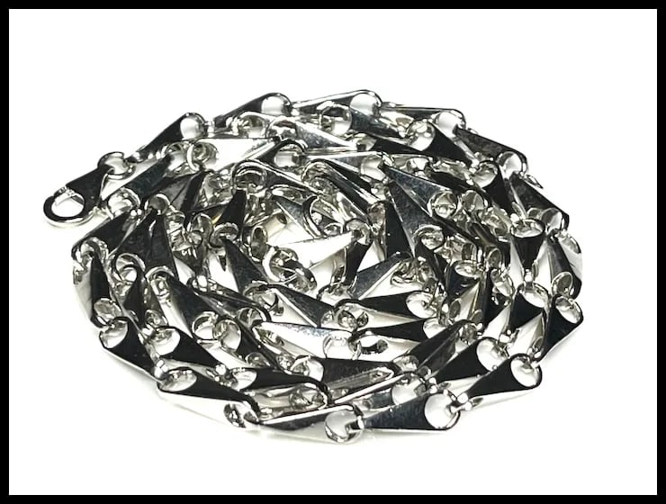 Estate Geometric Modernist Link 30" Sterling Silver Necklace - 3