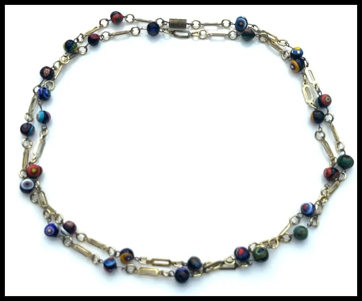 Vintage Italian Porcelian Bead Venetian Murano Necklace - 4