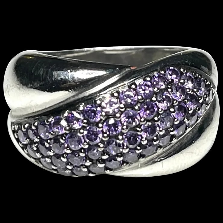 Estate Purple Pave Costume Statement Ring
