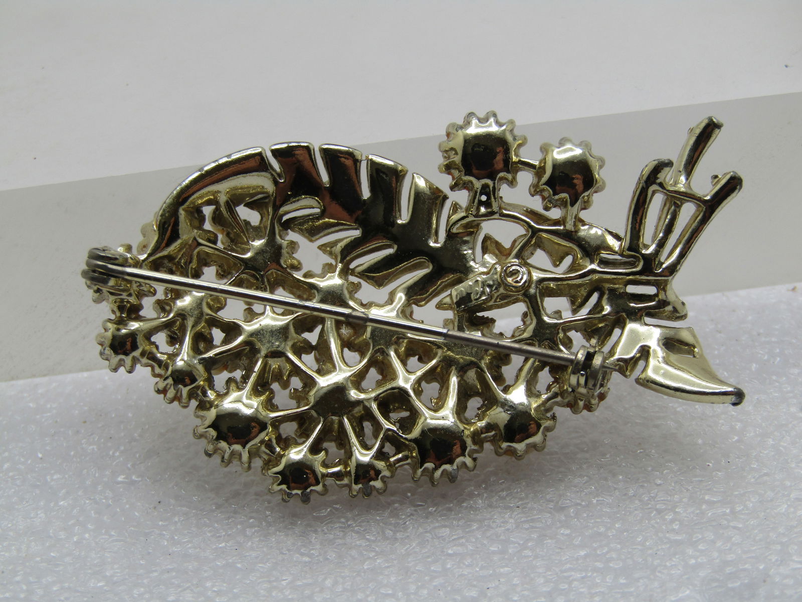 Vintage Faux Pearl Leaf Brooch, Signed Coro, 1950's-1960's - 4