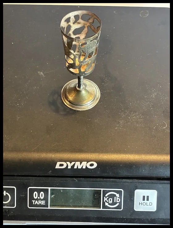 Set of Six Mexican Glass Lined Sterling Silver Filigree Cordials Glasses - 8