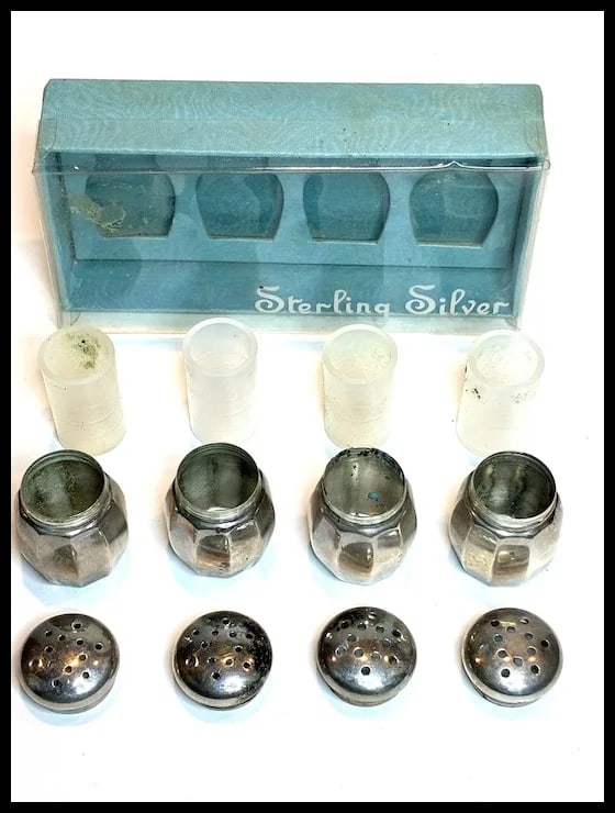 Vintage Reed & Barton Sterling Silver Mini Salt & Pepper Shakers - 3