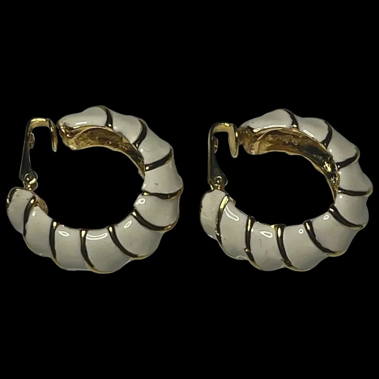 Vintage Signed Kenneth J Lane KJL Enamel Earrings (1 of 7)