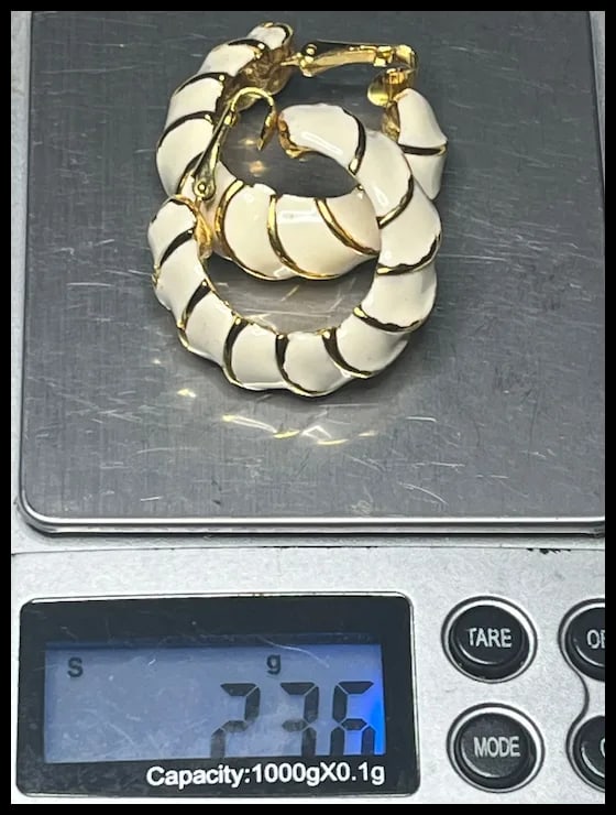 Vintage Signed Kenneth J Lane KJL Enamel Earrings - 7