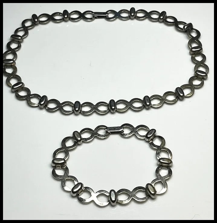 Vintage Dufoe Figure Eight, Eternity, Necklace and Bracelet Set - 4