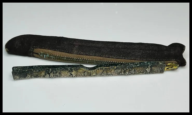 Vintage Silver Plate Scenic Comb Holder with Cover -No Comb - 5