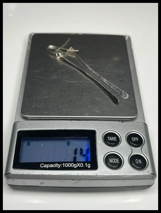 Estate Long Modern Sterling Silver Earrings - 5