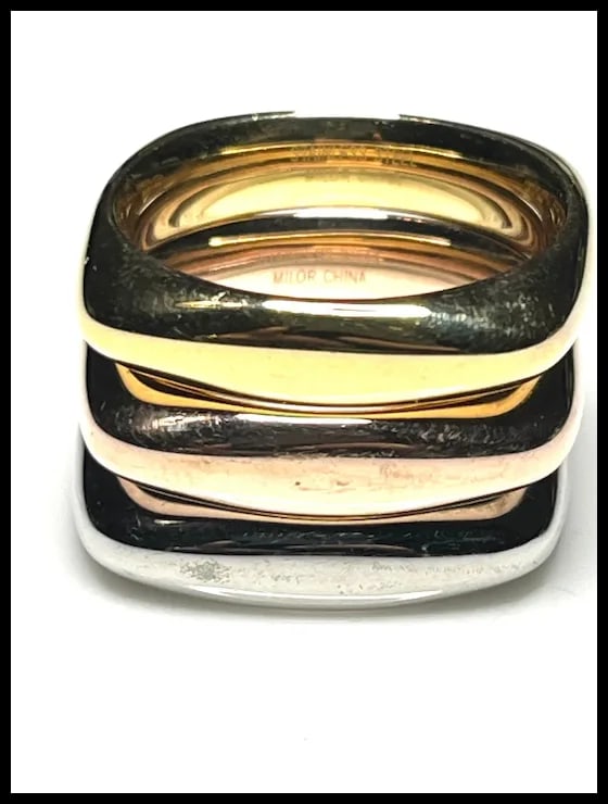 Estate Tri-Color Stackable Ring Set - 2
