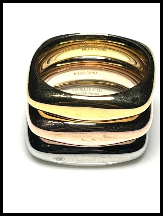 Estate Tri-Color Stackable Ring Set - 3