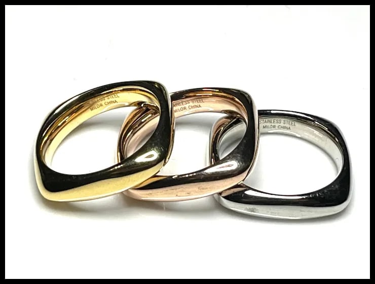 Estate Tri-Color Stackable Ring Set - 4