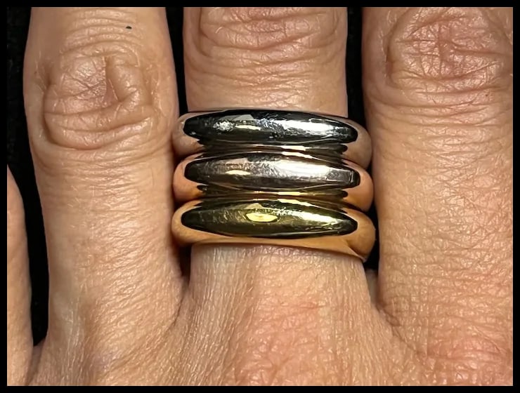 Estate Tri-Color Stackable Ring Set - 6