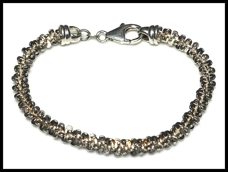 Estate Fancy Tinsel MILOR Sterling Silver Italy Bracelet - 2