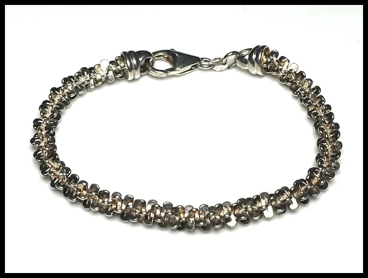 Estate Fancy Tinsel MILOR Sterling Silver Italy Bracelet - 3