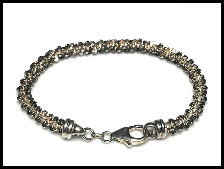 Estate Fancy Tinsel MILOR Sterling Silver Italy Bracelet - 5