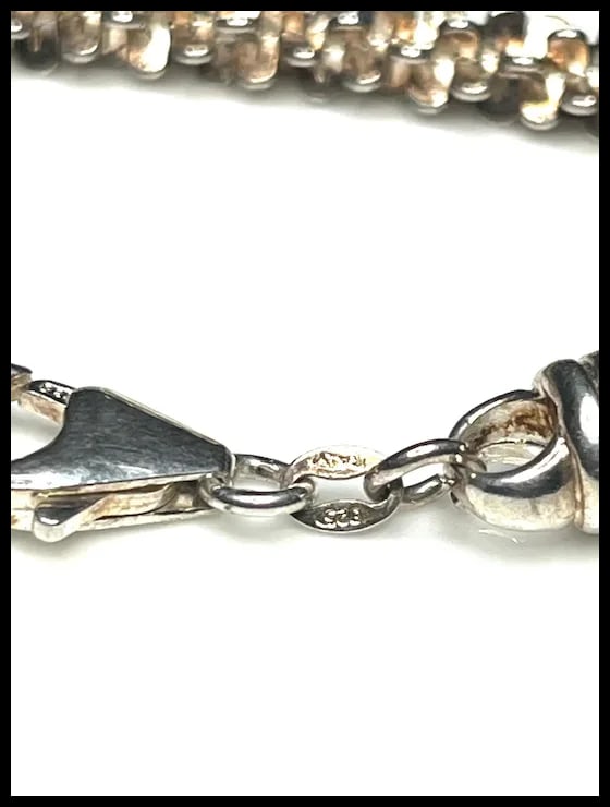 Estate Fancy Tinsel MILOR Sterling Silver Italy Bracelet - 6